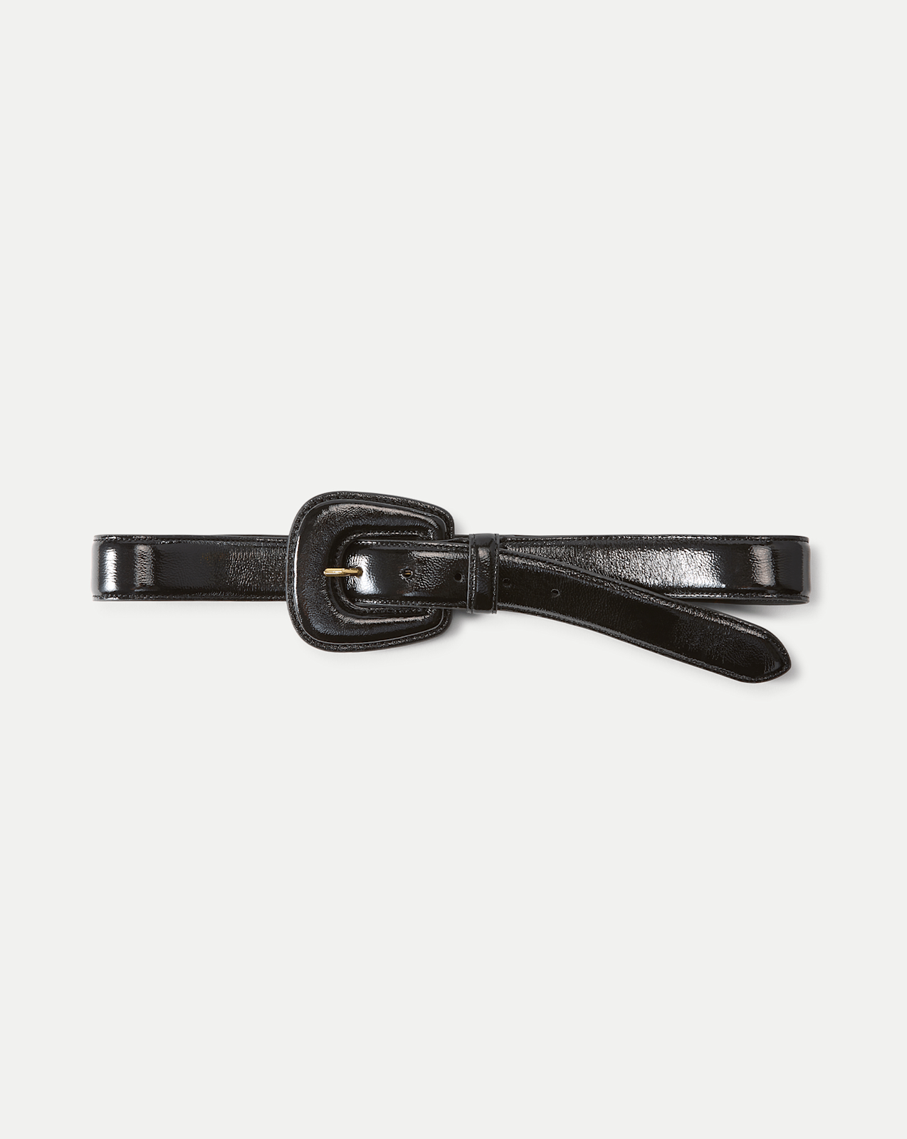 Elsy Leather-Buckle Belt in Black