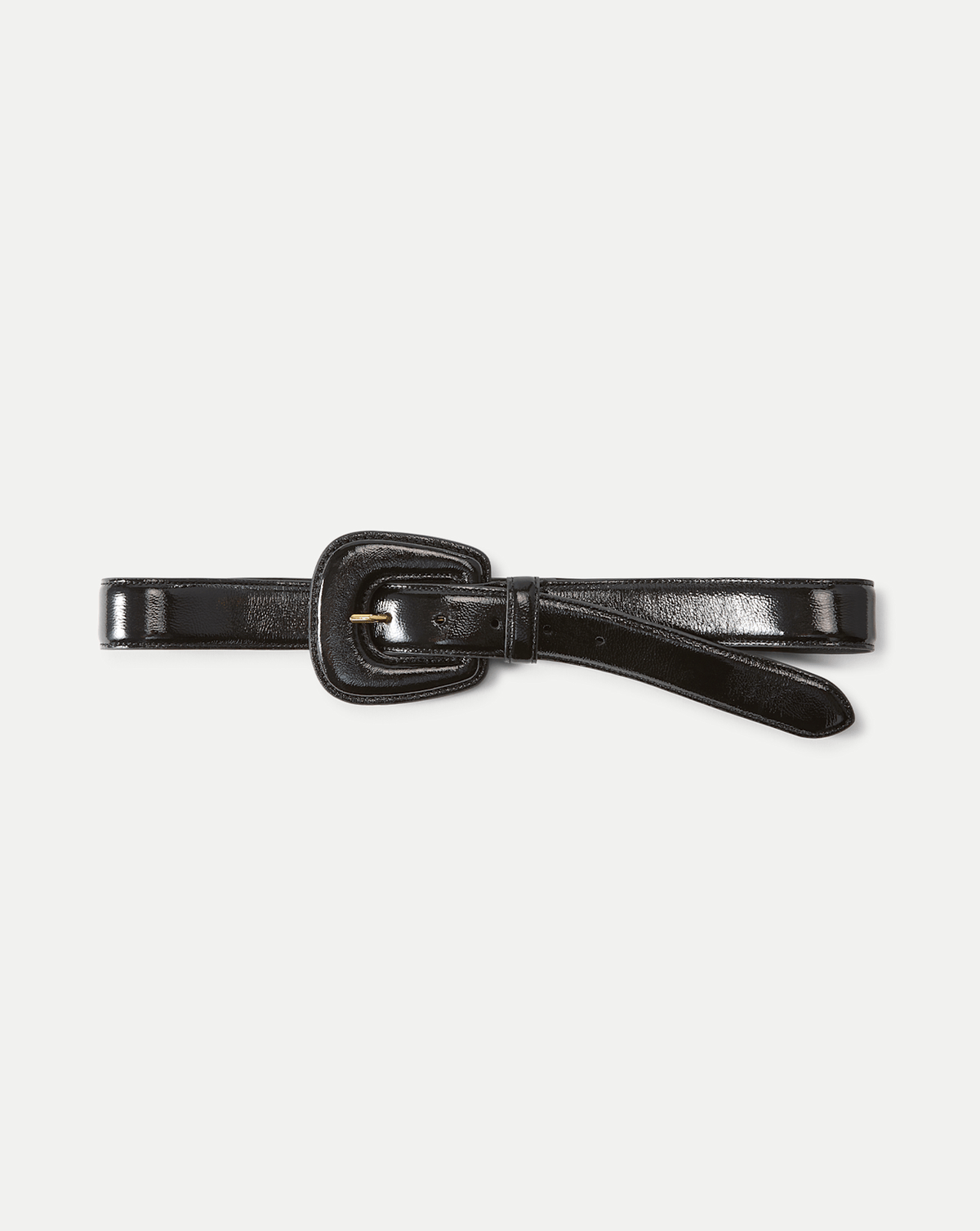 Elsy Leather-Buckle Belt in Black