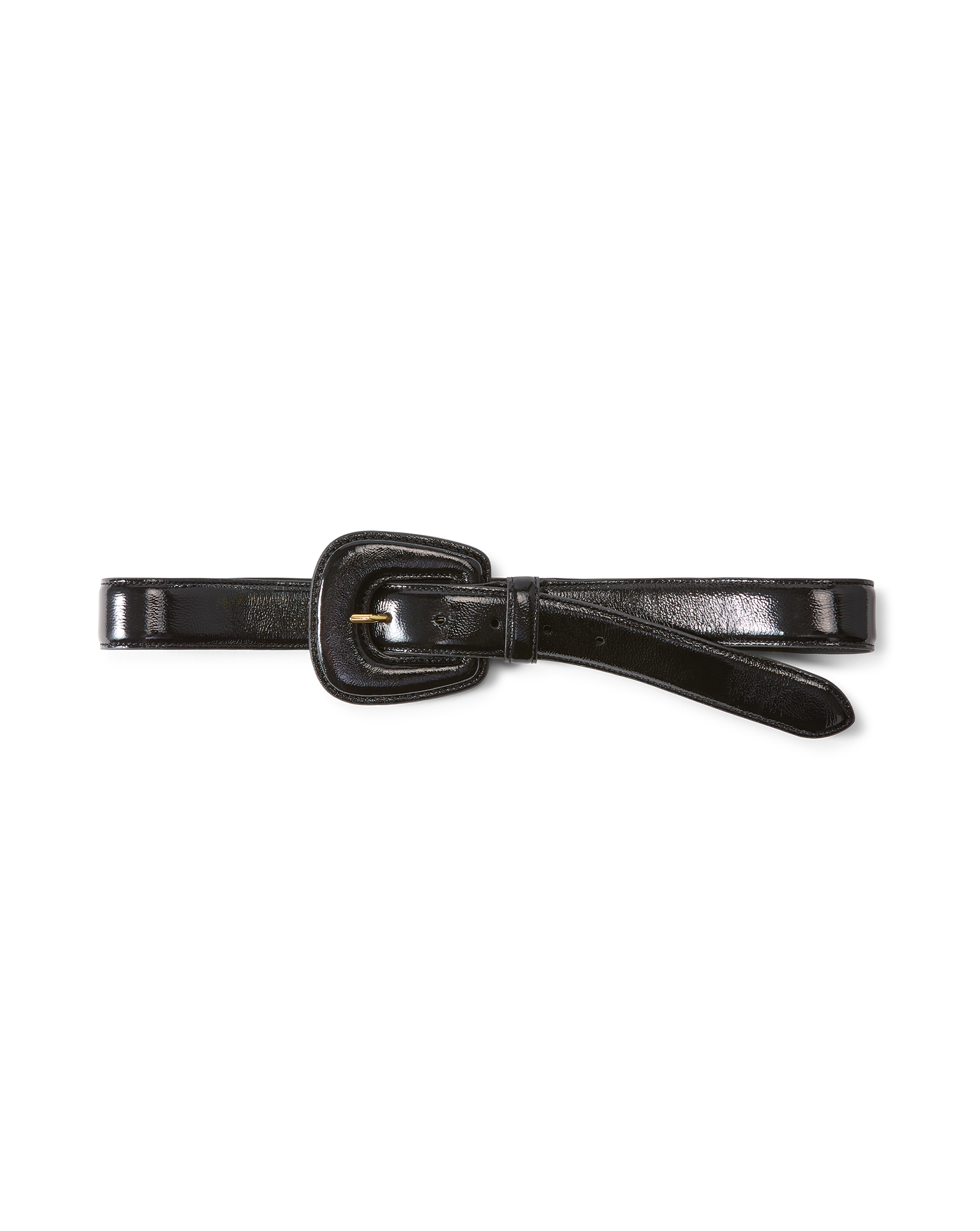 Elsy Leather-Buckle Belt in Black
