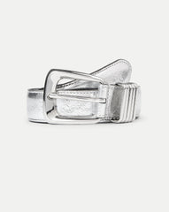 Arch Leather Belt in Silver