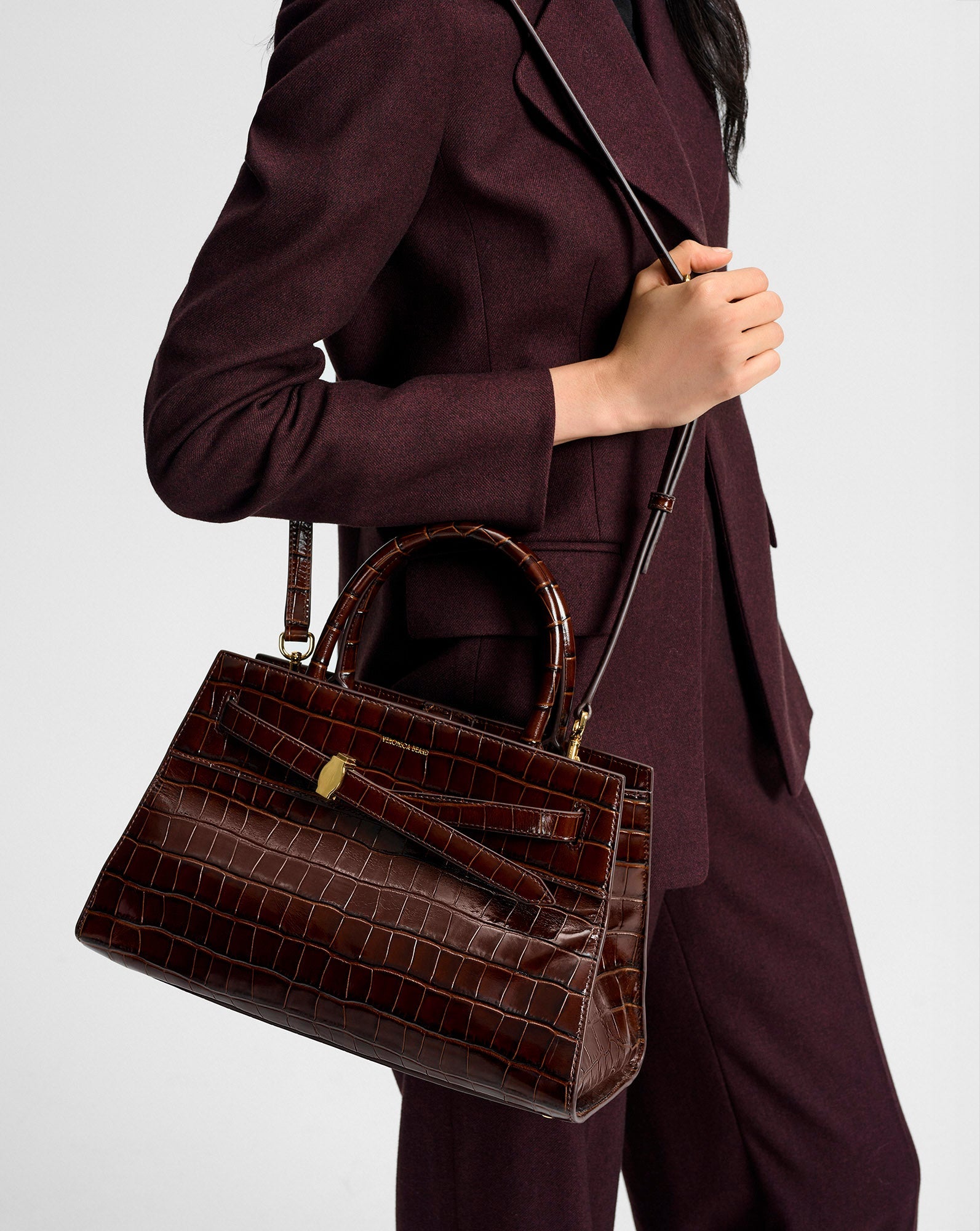 Veronica Beard Dash Bag in Brown Chestnut