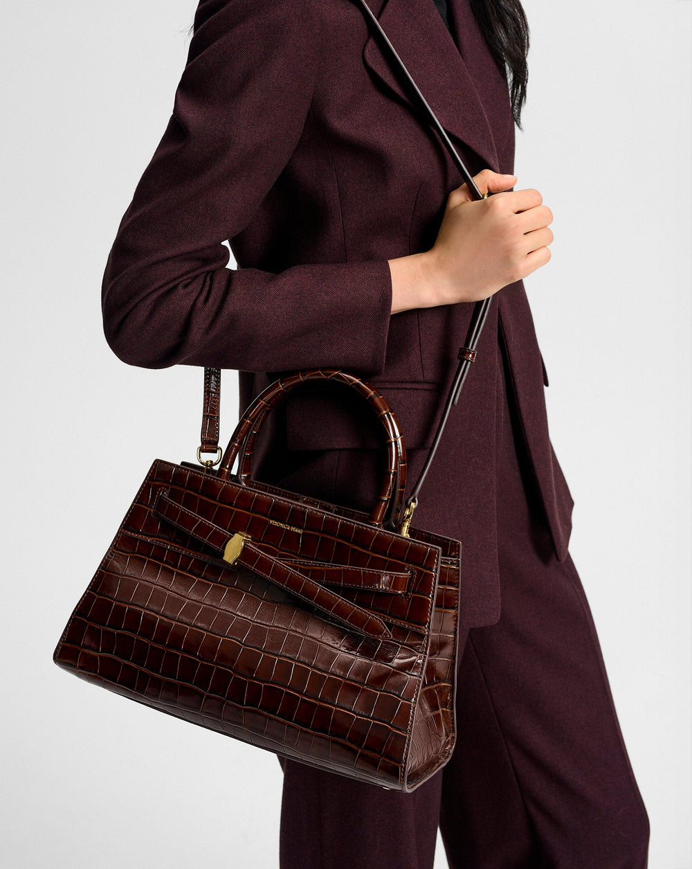 Veronica Beard Dash Bag in Brown Chestnut