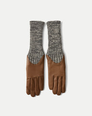 Celia Biker Glove in Brown Lambskin