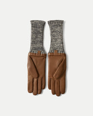 Celia Biker Glove in Brown Lambskin