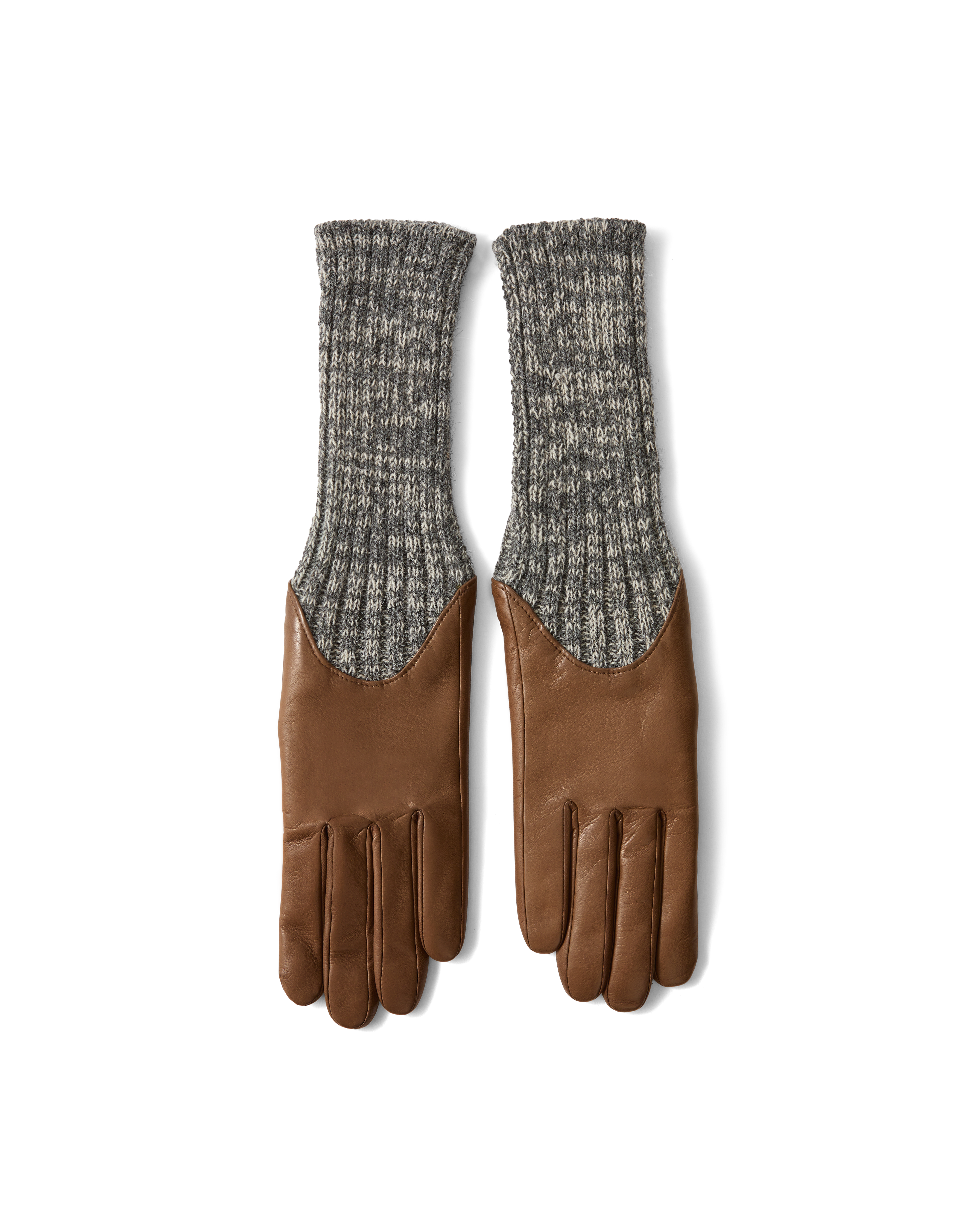 Celia Biker Glove in Brown Lambskin