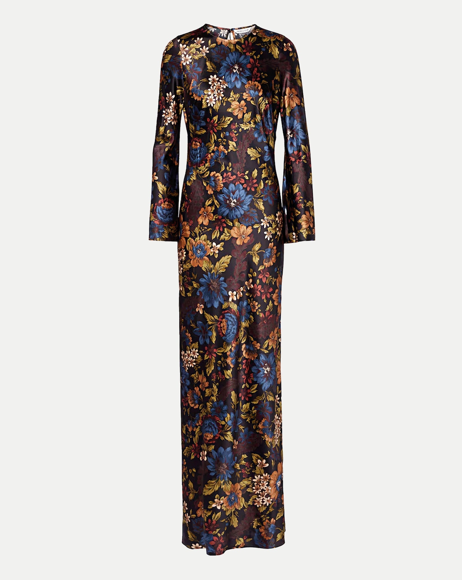 Gemma Silk-Blend Floral Maxi Dress in Black Multi