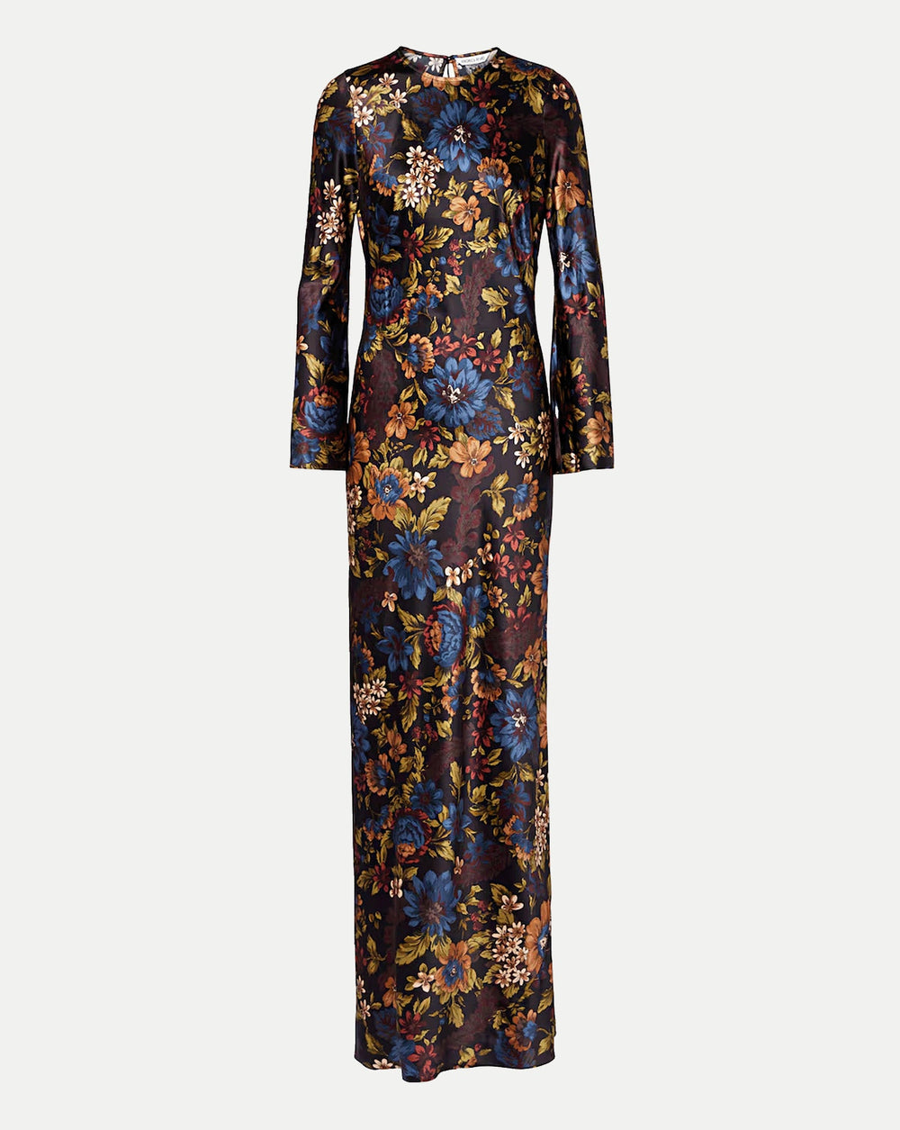 Gemma Silk-Blend Floral Maxi Dress in Black Multi