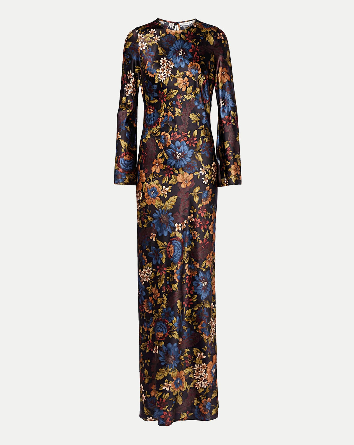 Gemma Silk-Blend Floral Maxi Dress in Black Multi