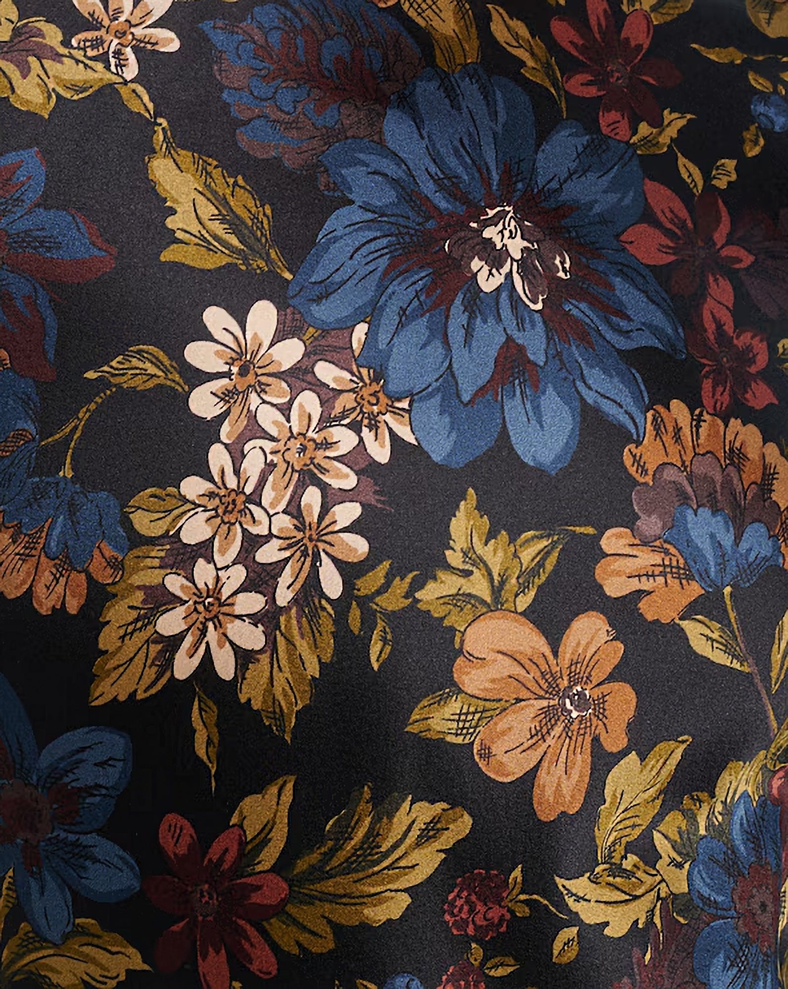 Gemma Silk-Blend Floral Maxi Dress in Black Multi