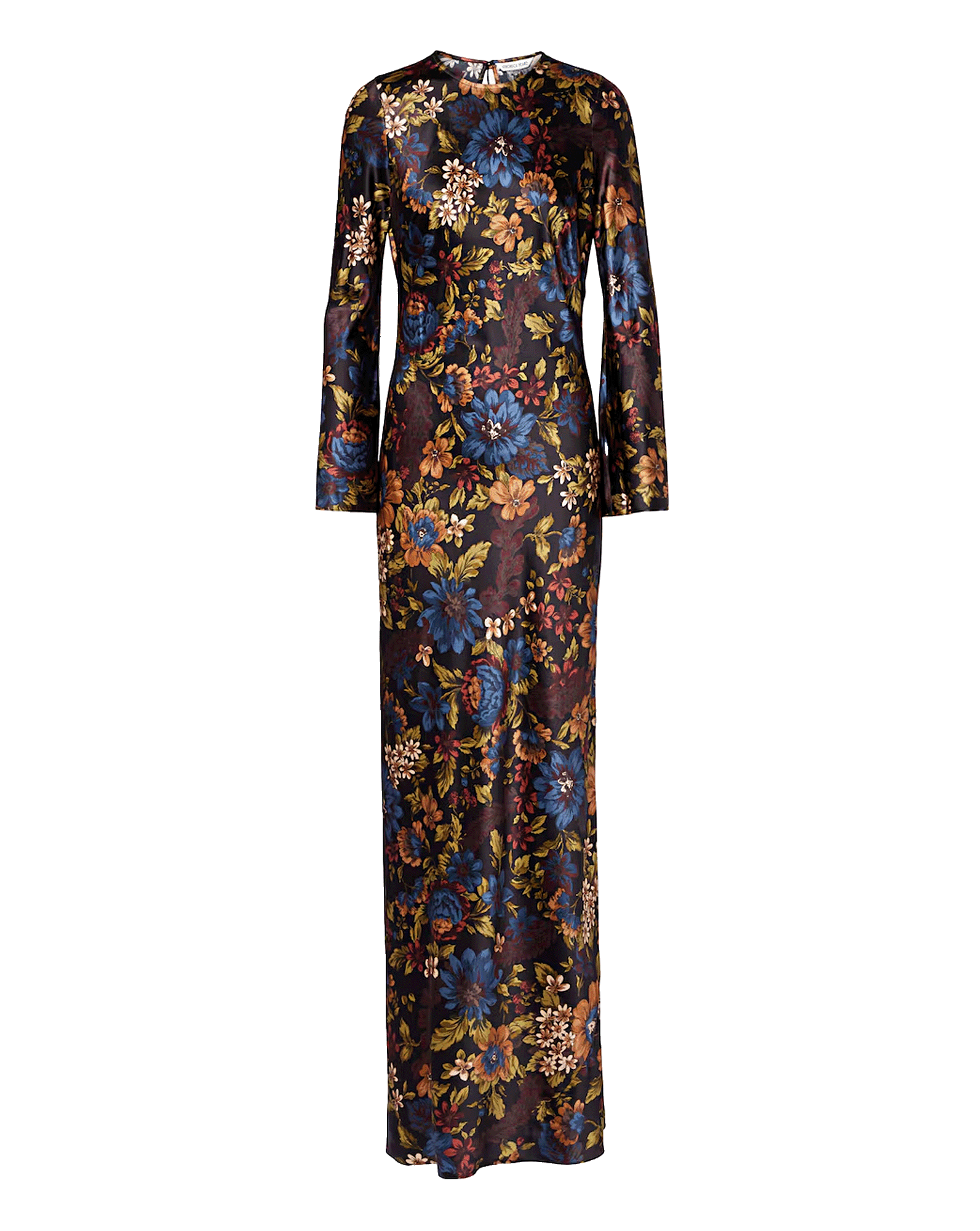 Gemma Silk-Blend Floral Maxi Dress in Black Multi