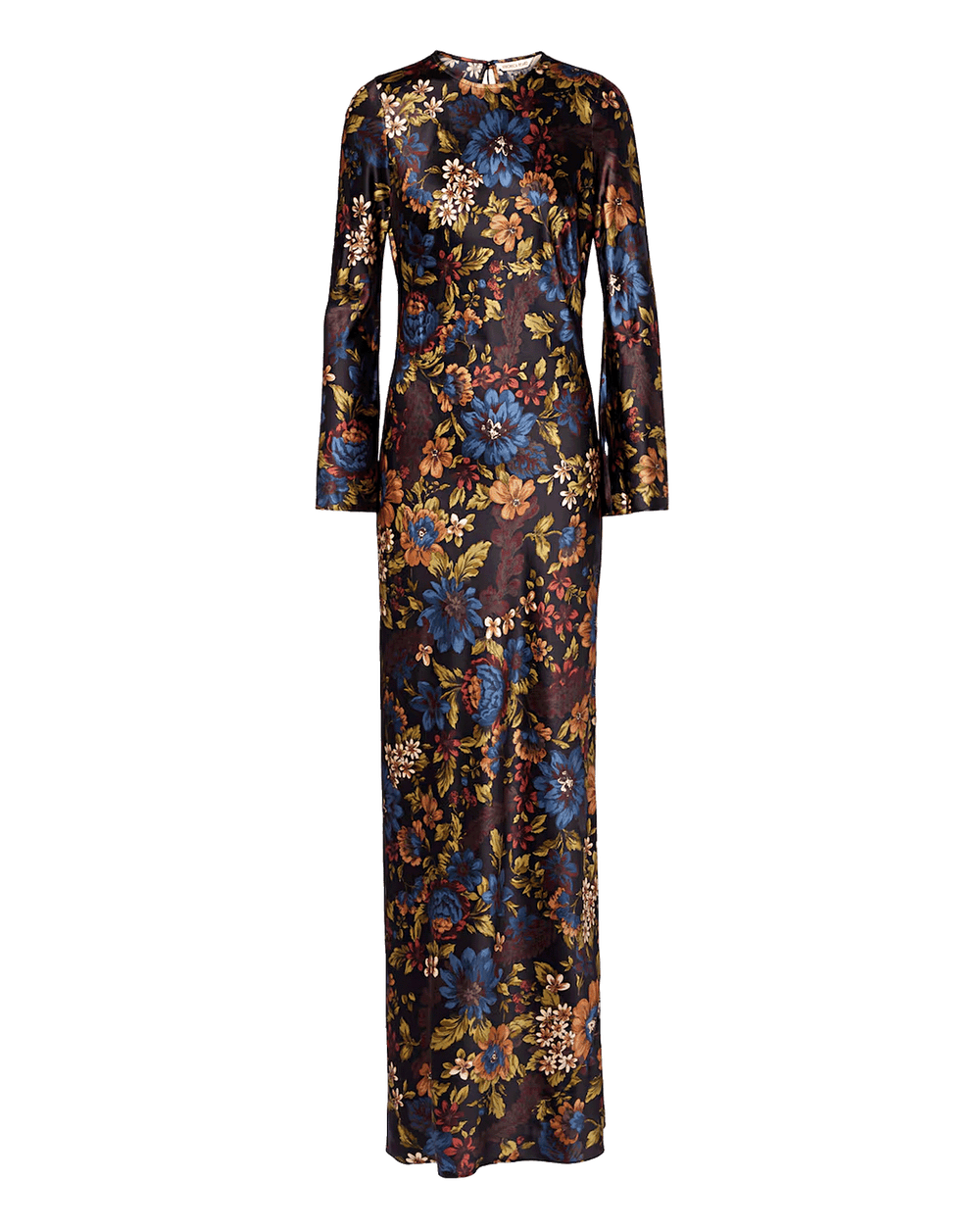 Gemma Silk-Blend Floral Maxi Dress in Black Multi
