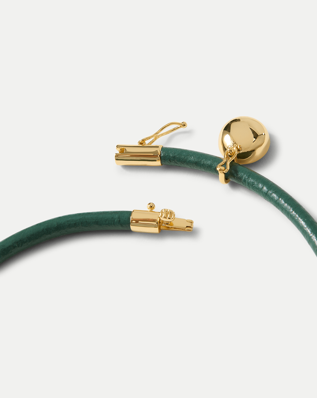 Green Leather Pendant Necklace in Green/Black