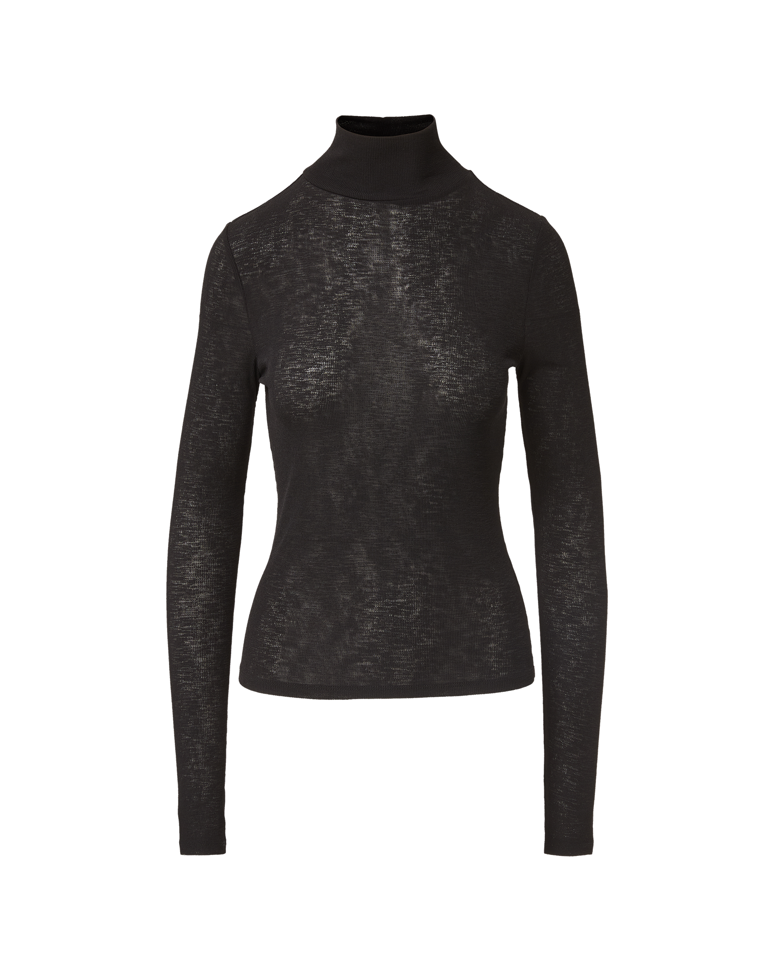 Wyeth Ribbed Turtleneck Top in Black