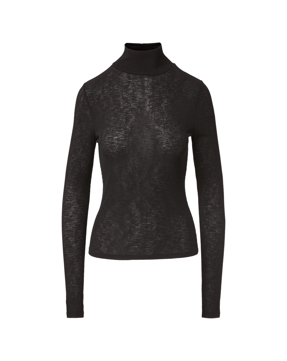 Wyeth Ribbed Turtleneck Top in Black