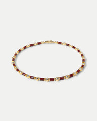 Burgundy Enamel and Crystal Barrel Necklace