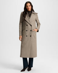 Seth Cashmere Coat in Taupe Melange