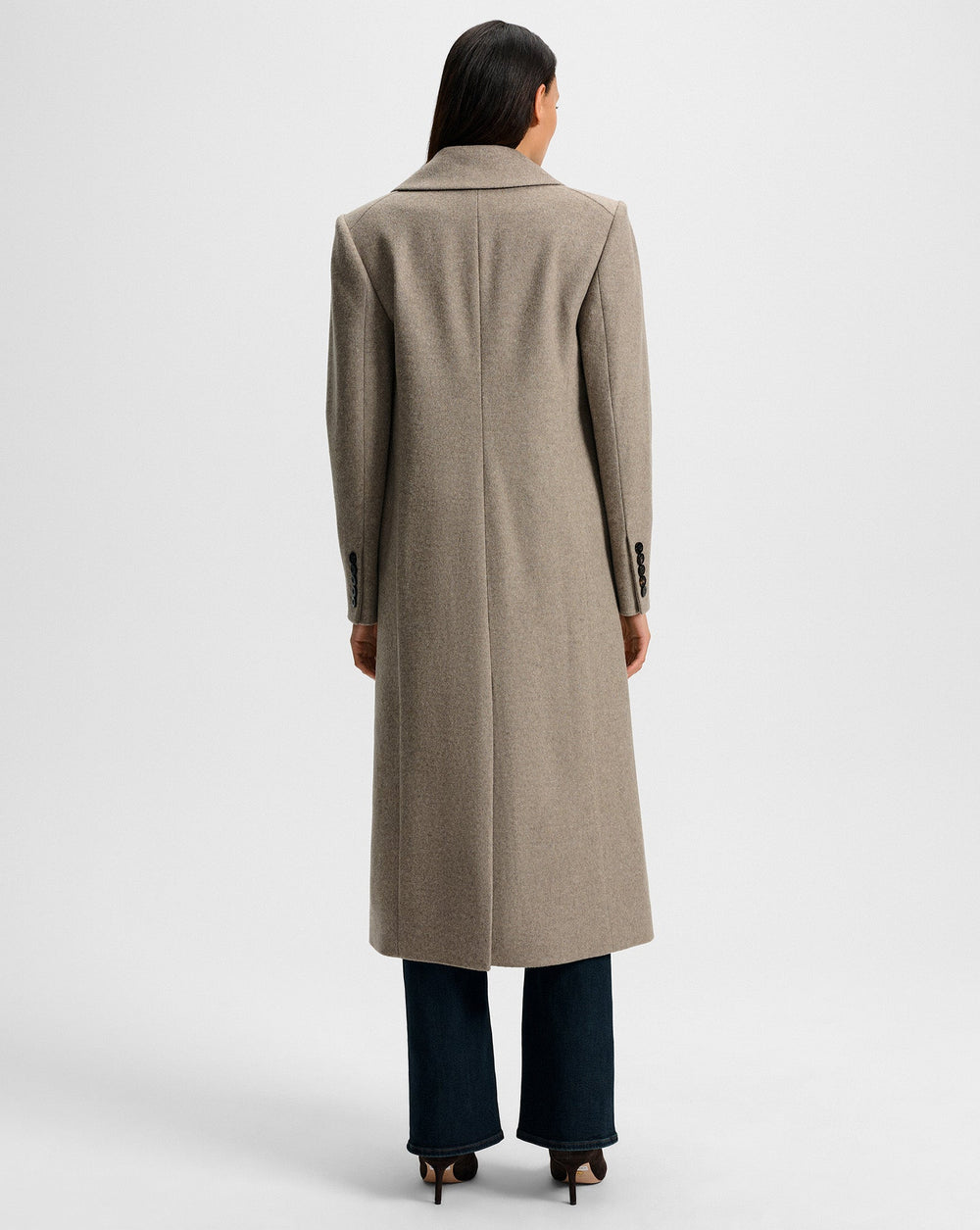 Seth Cashmere Coat in Taupe Melange