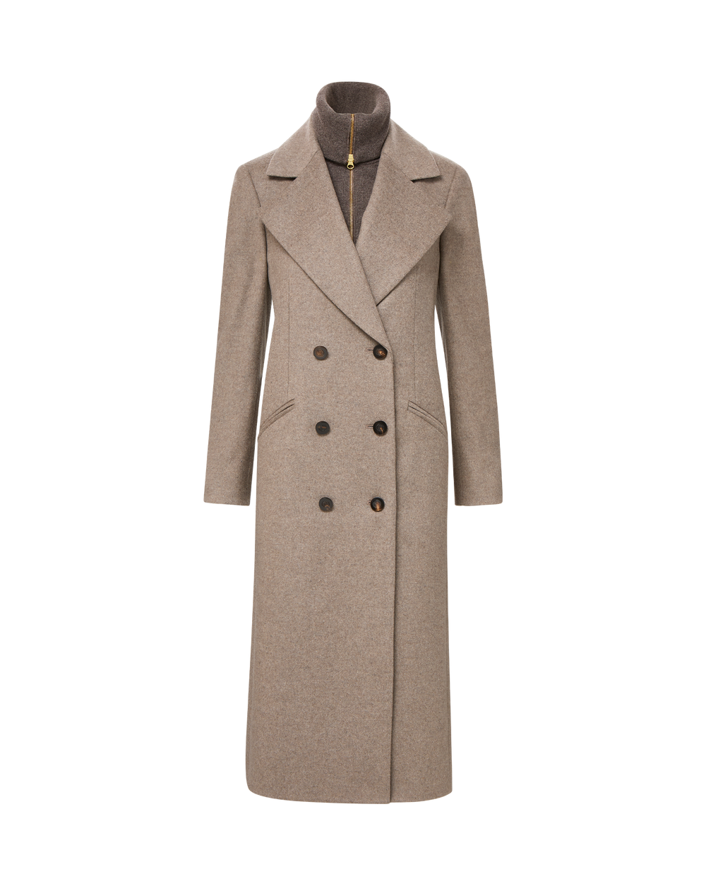 Seth Cashmere Coat in Taupe Melange