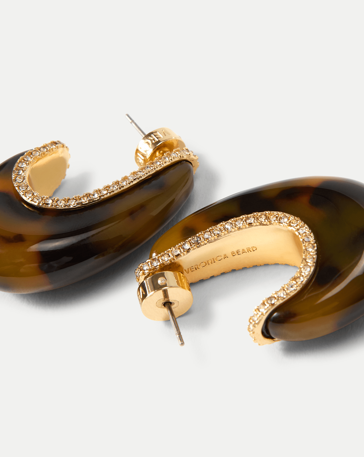 Resin J-Hoop Earring in Tortoise