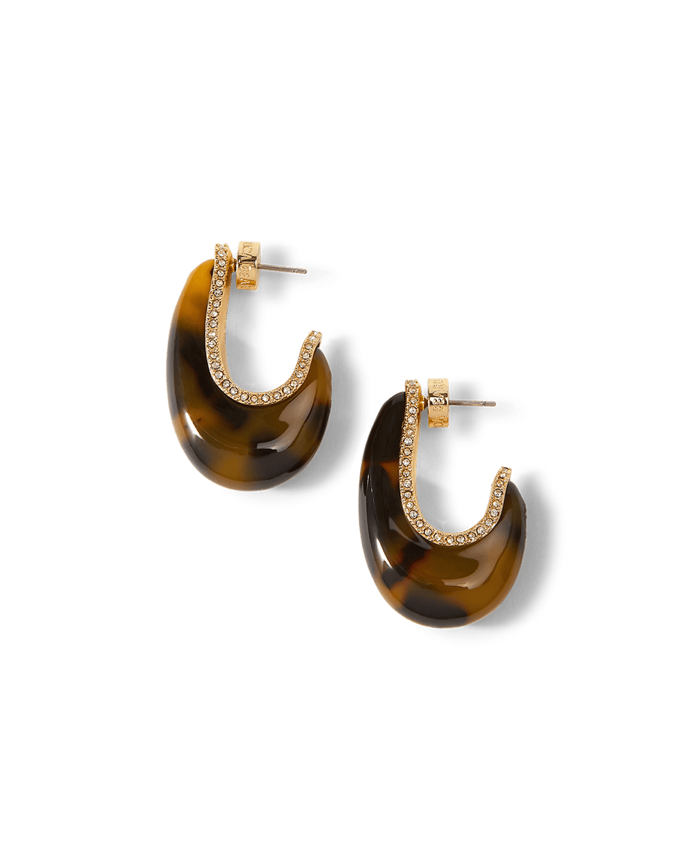 Resin J-Hoop Earring in Tortoise