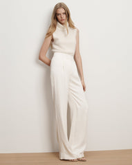 Mazzy Brushed Cashmere Sleeveless Sweater in Ivory