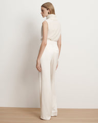 Mazzy Brushed Cashmere Sleeveless Sweater in Ivory