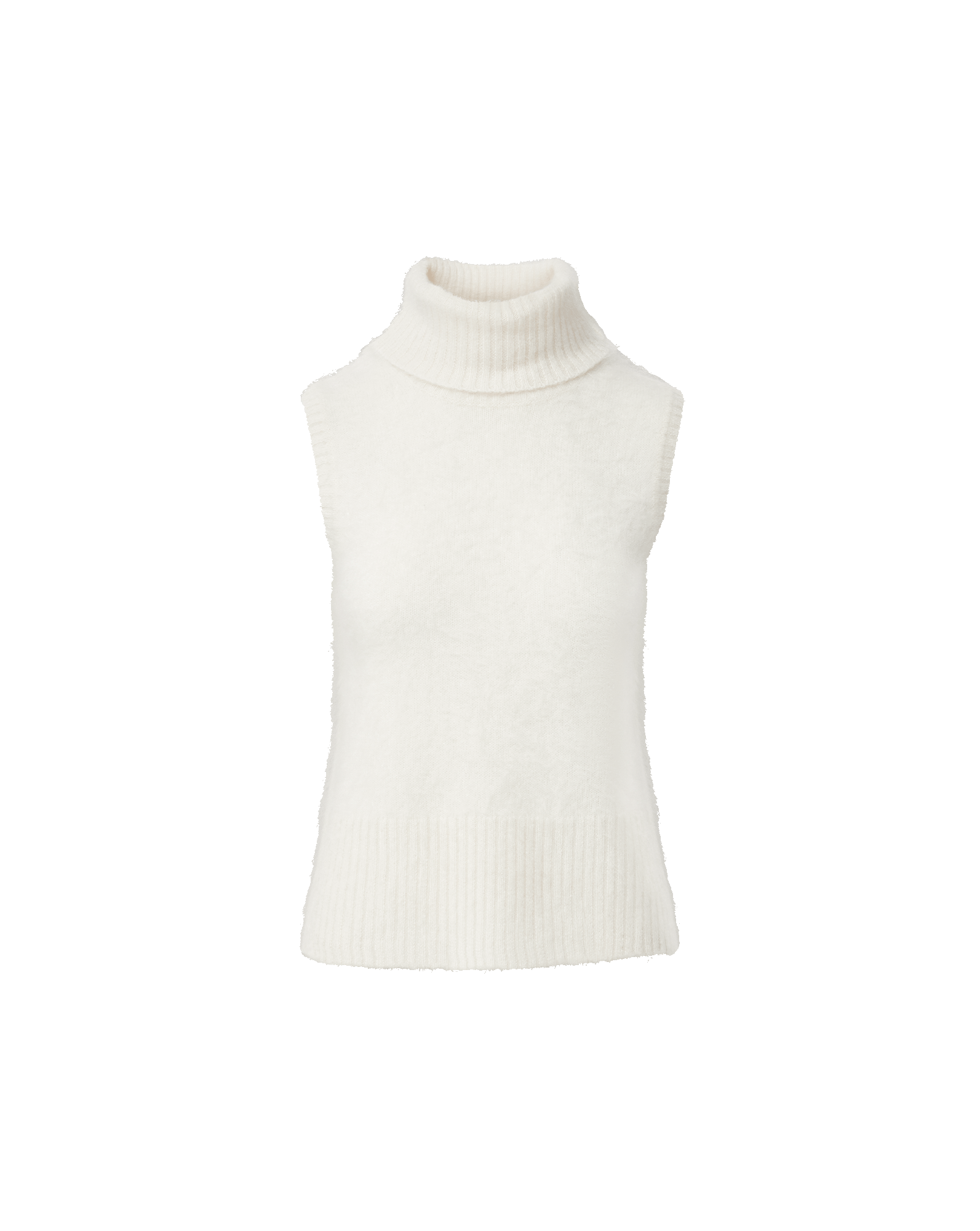Mazzy Brushed Cashmere Sleeveless Sweater in Ivory