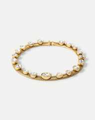 Crystal Tubogas Collar Necklace in Gold