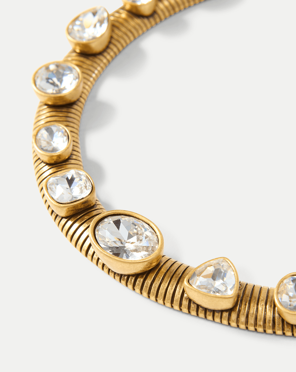 Crystal Tubogas Collar Necklace in Gold