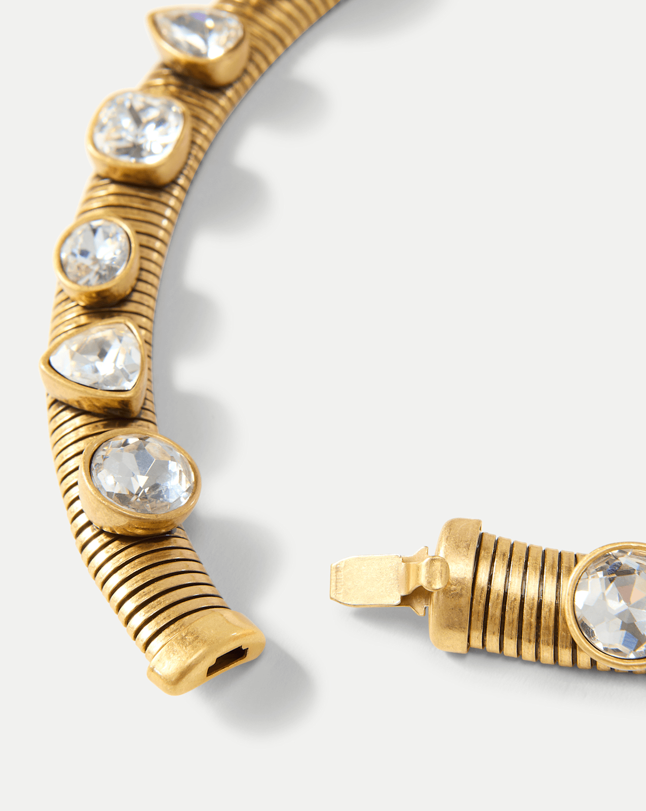 Crystal Tubogas Collar Necklace in Gold