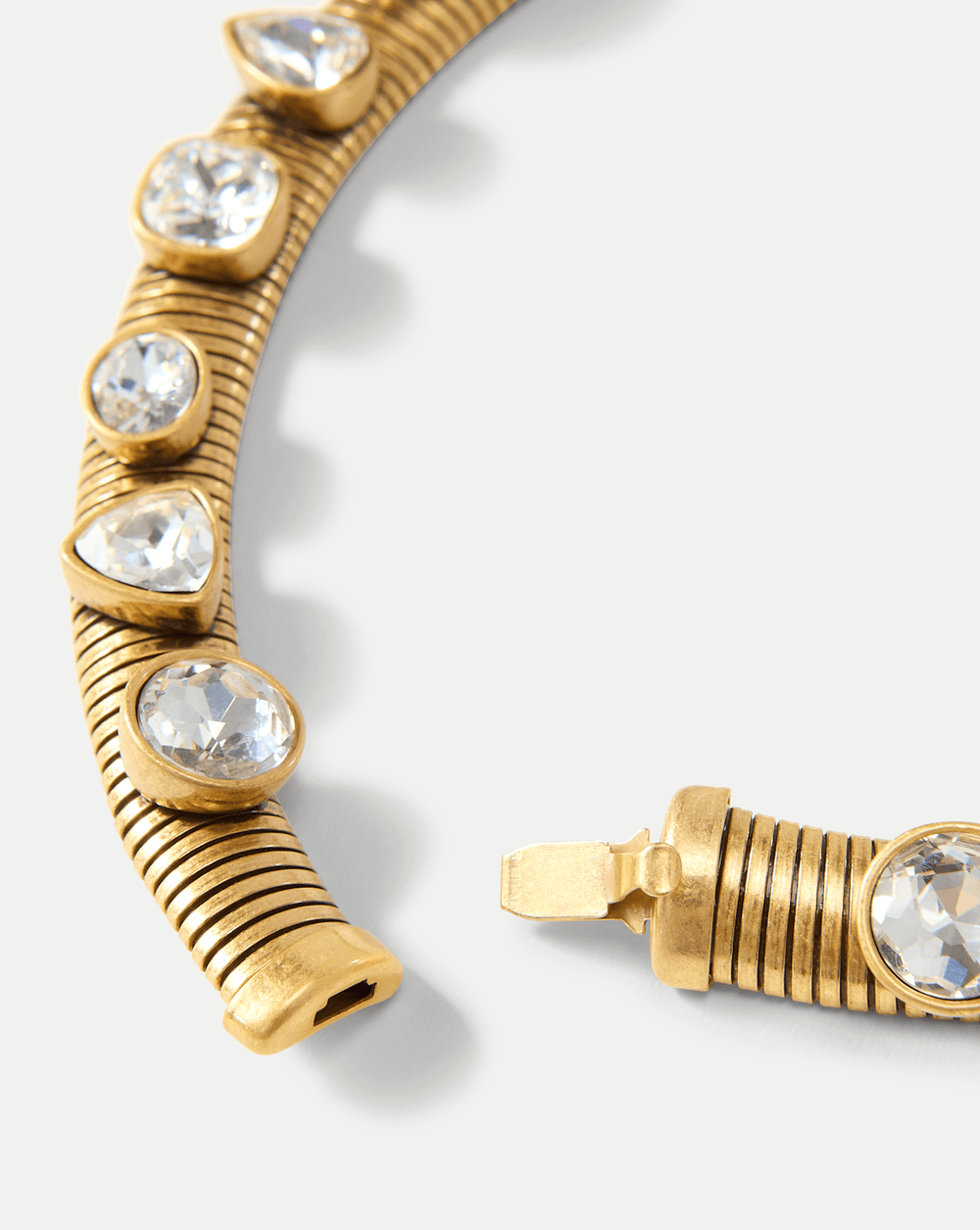 Crystal Tubogas Collar Necklace in Gold