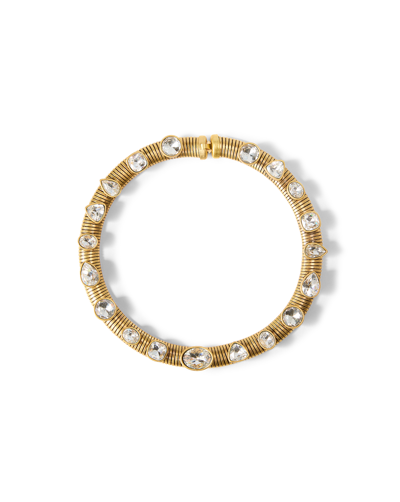 Crystal Tubogas Collar Necklace in Gold
