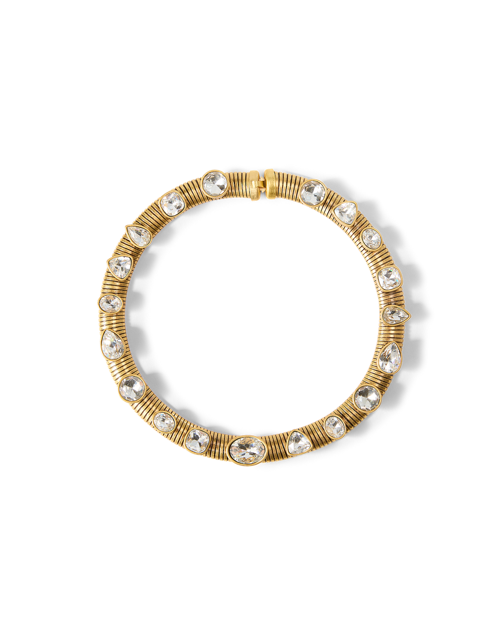Crystal Tubogas Collar Necklace in Gold
