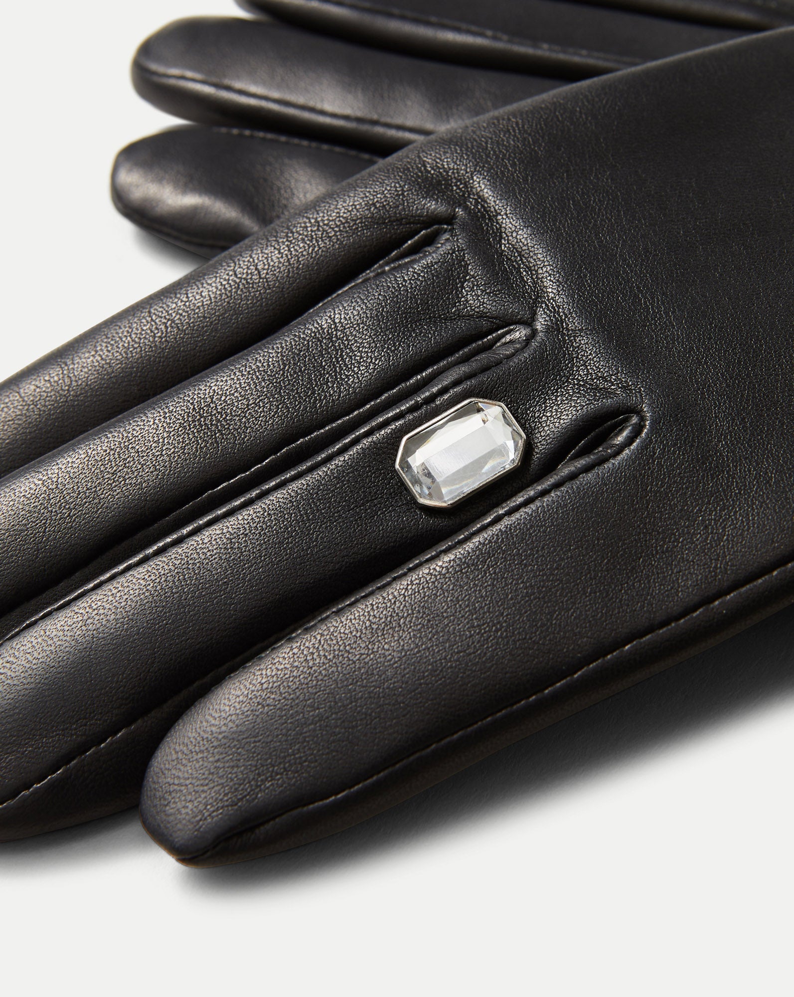 Celia Bague Glove in Black Lambskin