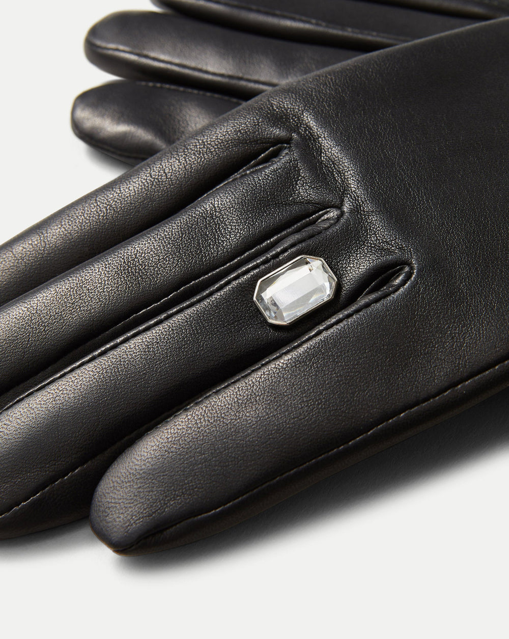 Celia Bague Glove in Black Lambskin