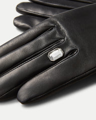 Celia Bague Glove in Black Lambskin