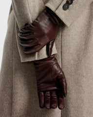 Celia Leather Glove in Dark Brown Raisin