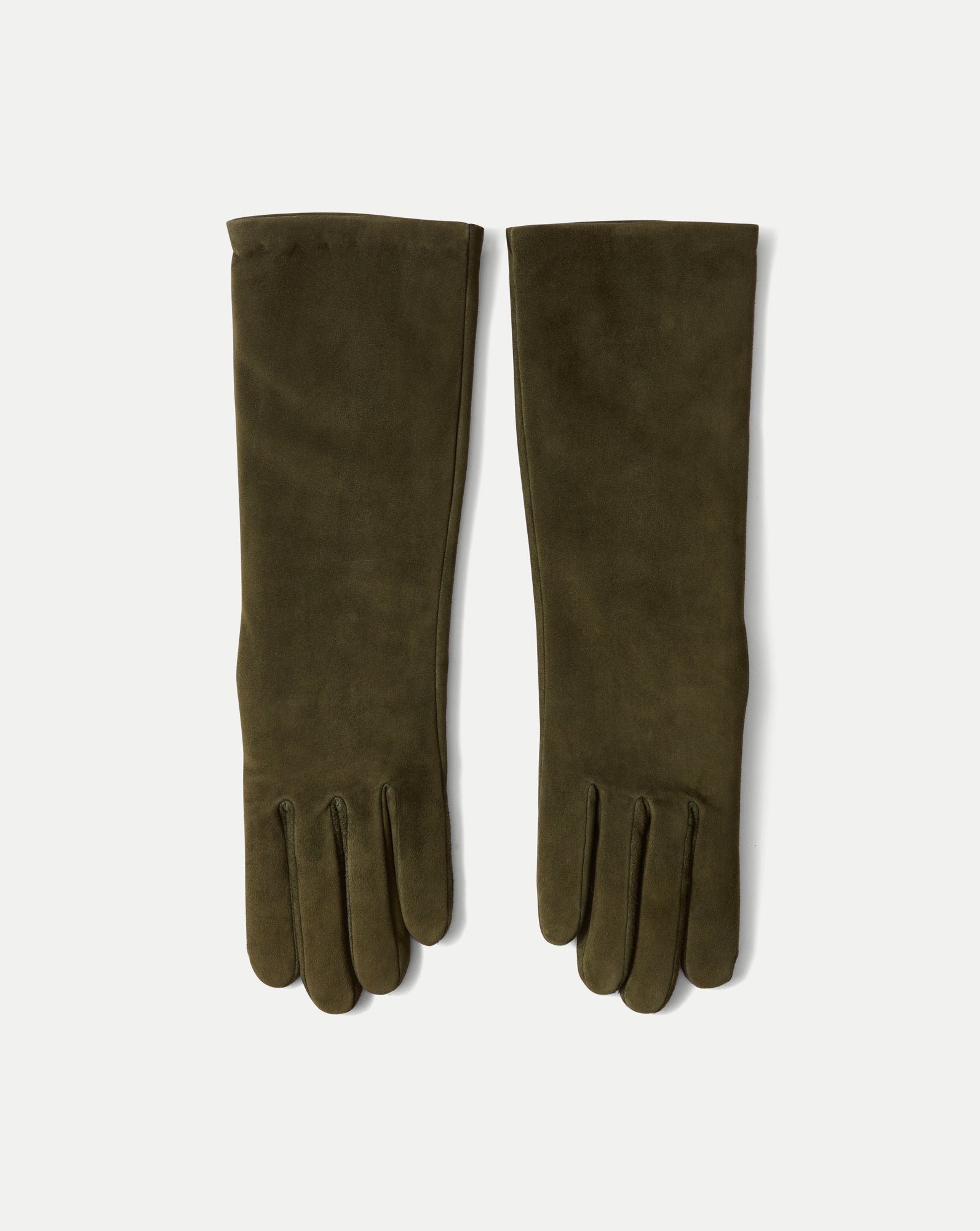 Celia Suede Glove in Khaki Cypress