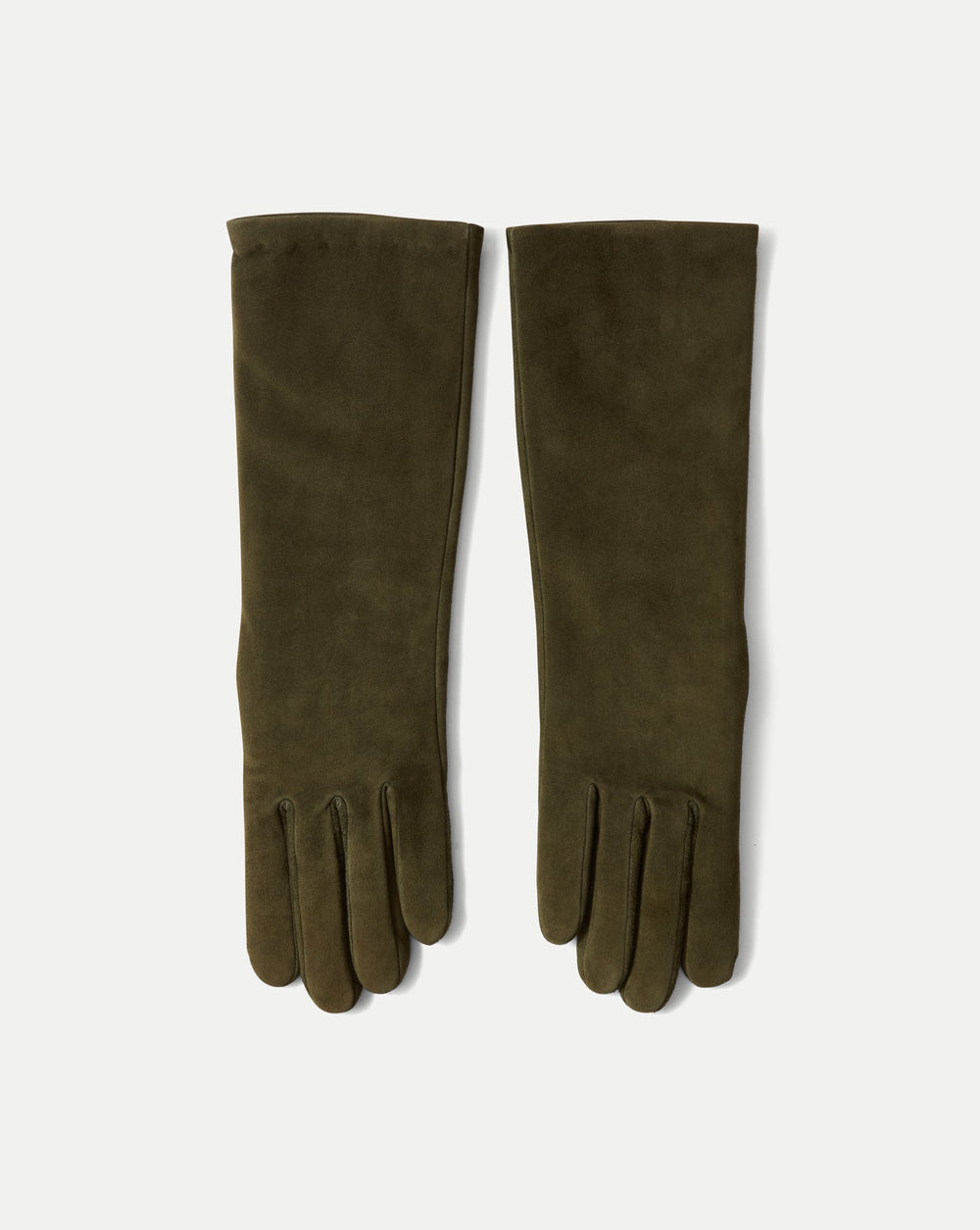 Celia Suede Glove in Khaki Cypress