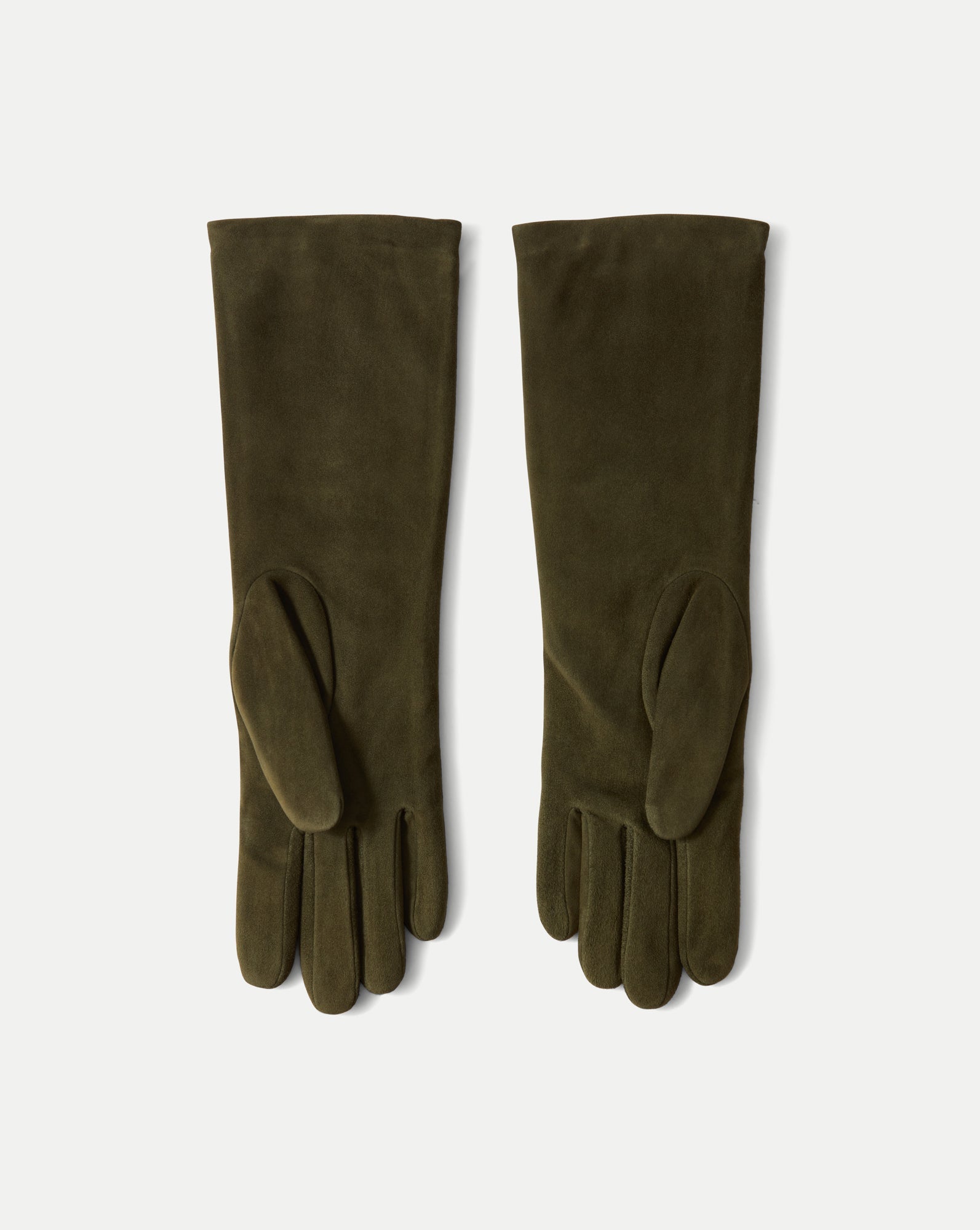 Celia Suede Glove in Khaki Cypress