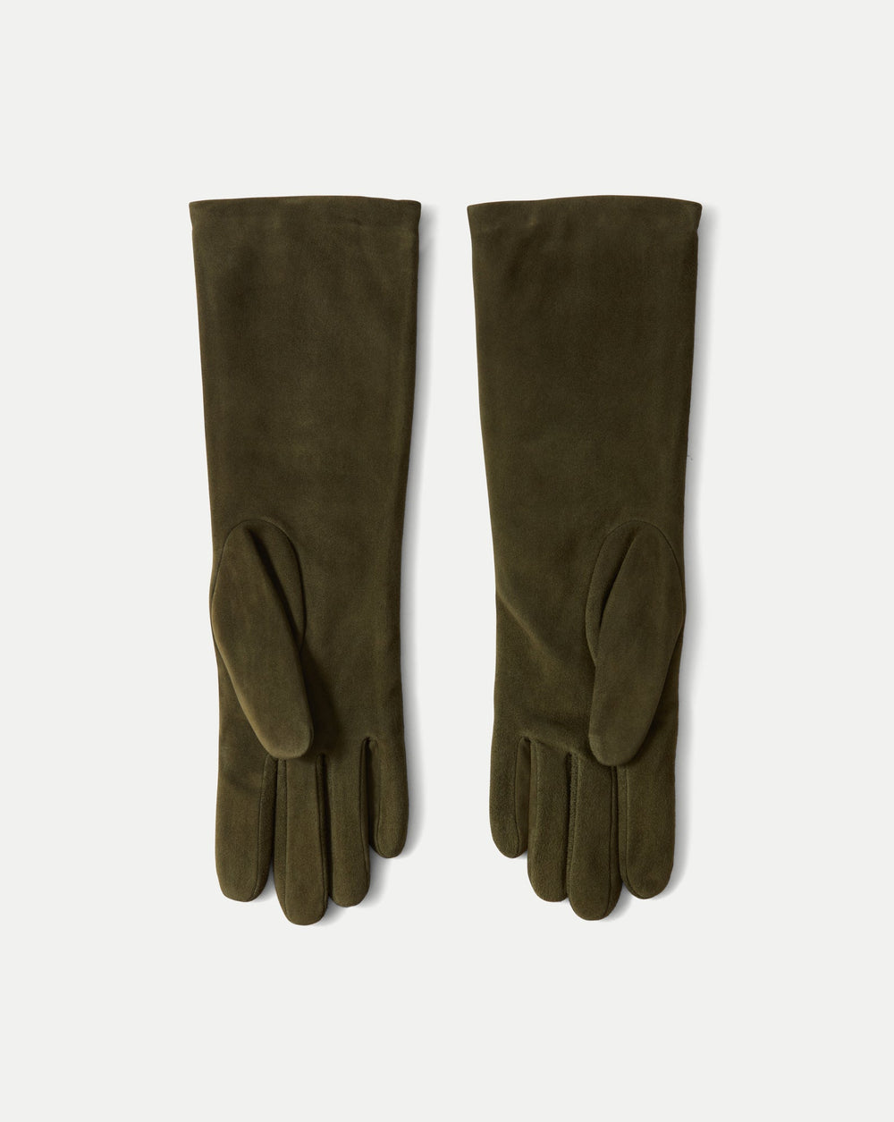 Celia Suede Glove in Khaki Cypress