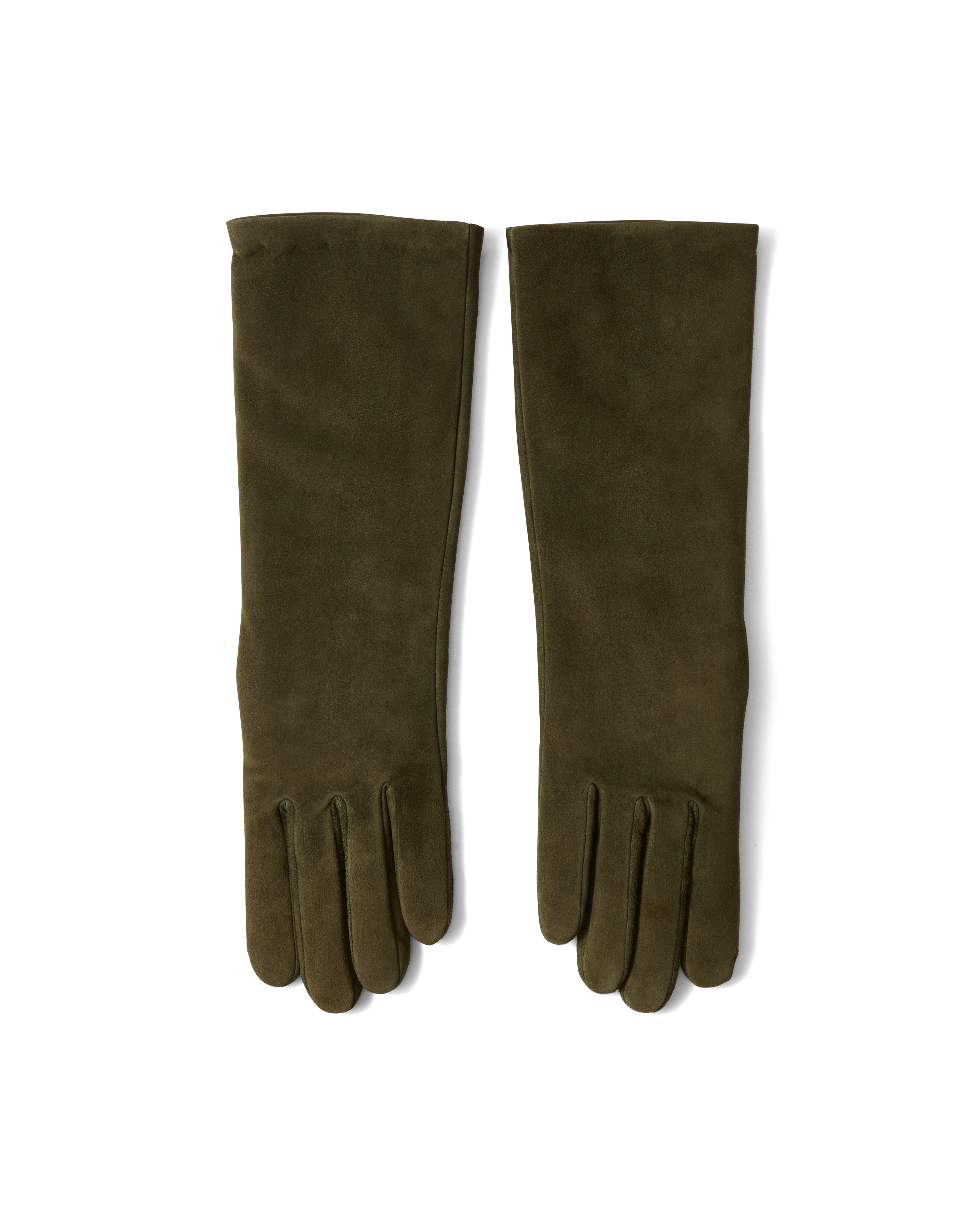 Celia Suede Glove in Khaki Cypress