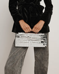 Veronica Beard Dash Clutch in Silver