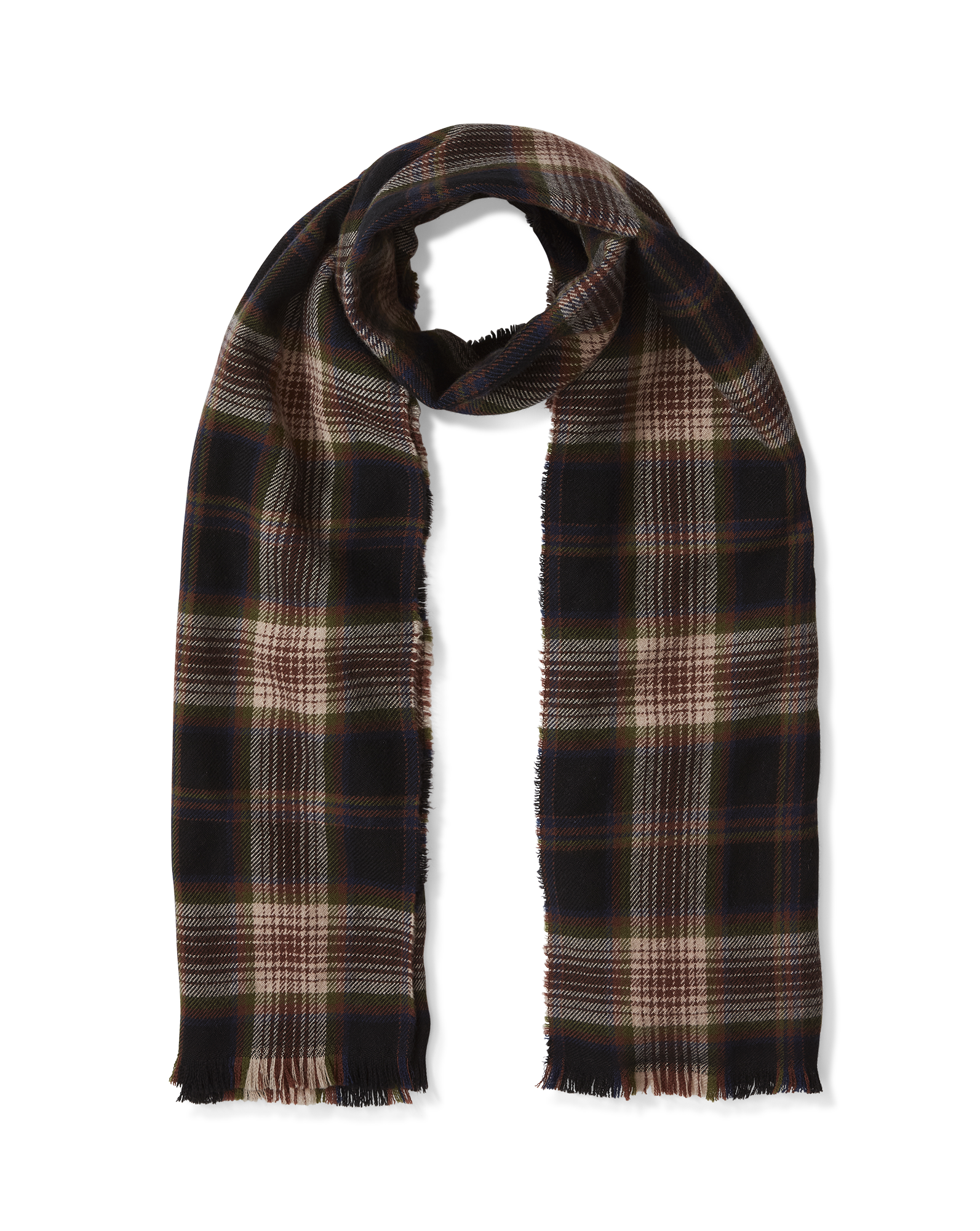 Veronica Beard Wool Scarf in Black Multi