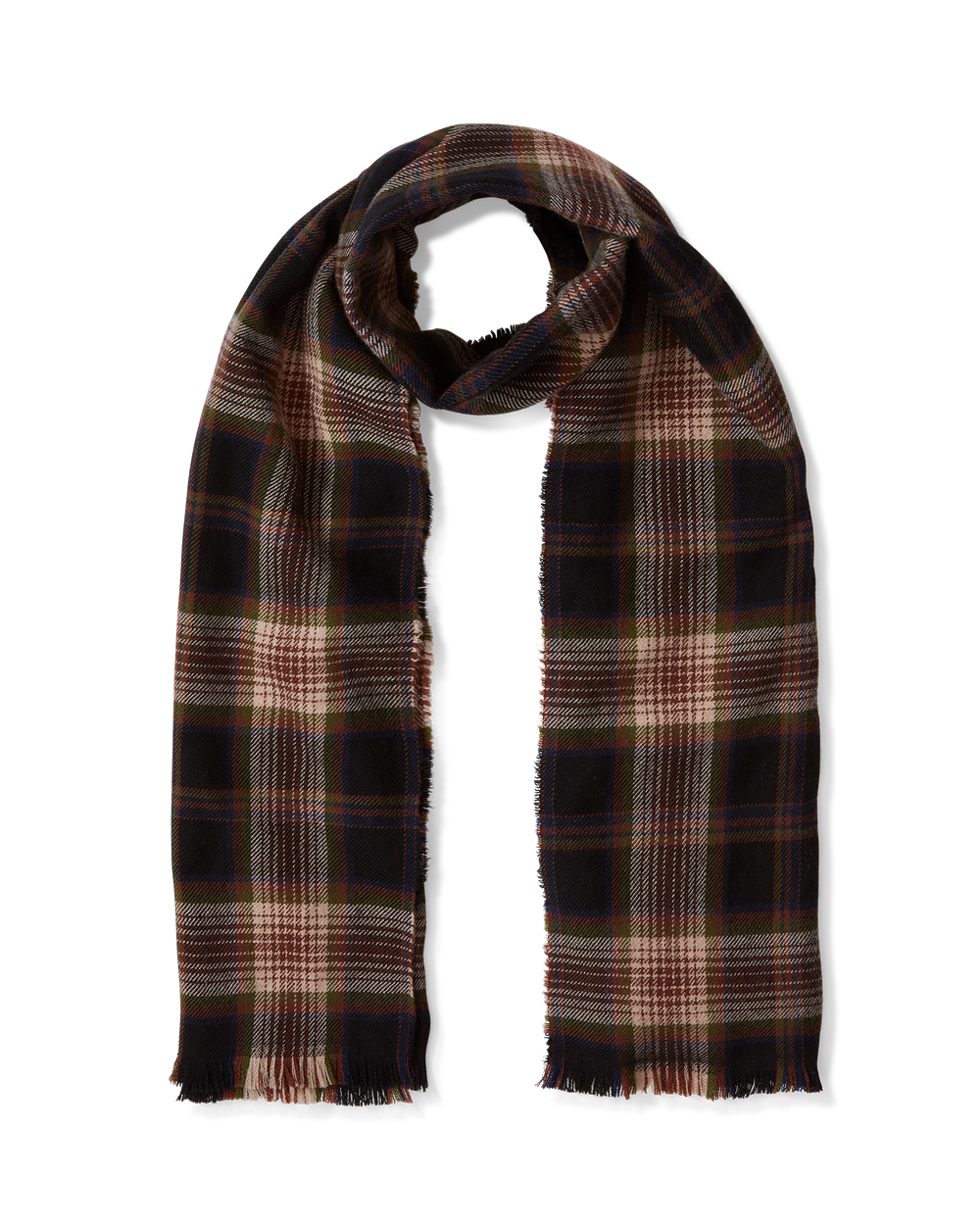 Veronica Beard Wool Scarf in Black Multi