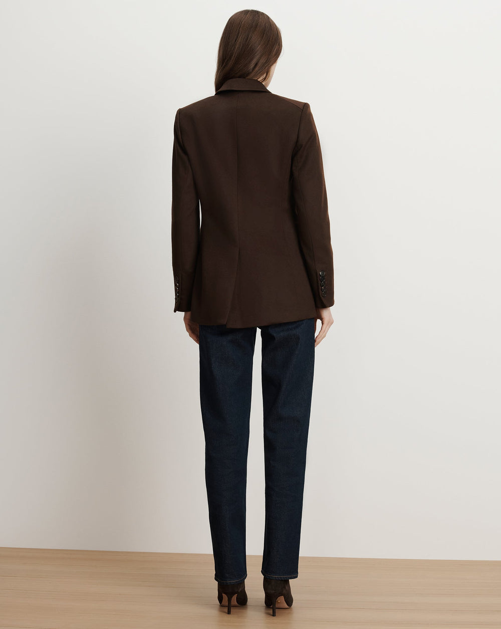 Ellette Cashmere Dickey Jacket in Dark Brown Chocolate