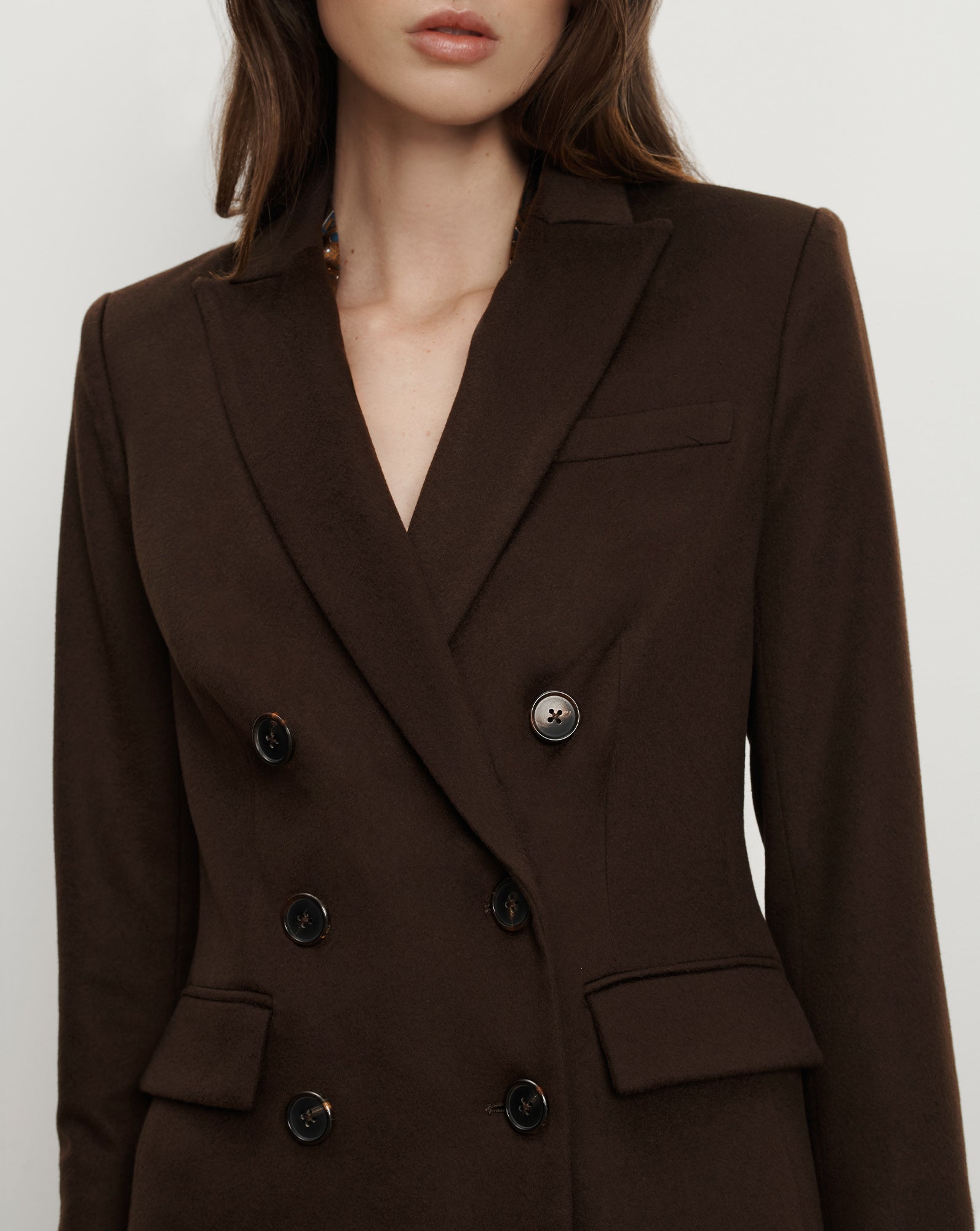 Ellette Cashmere Dickey Jacket in Dark Brown Chocolate