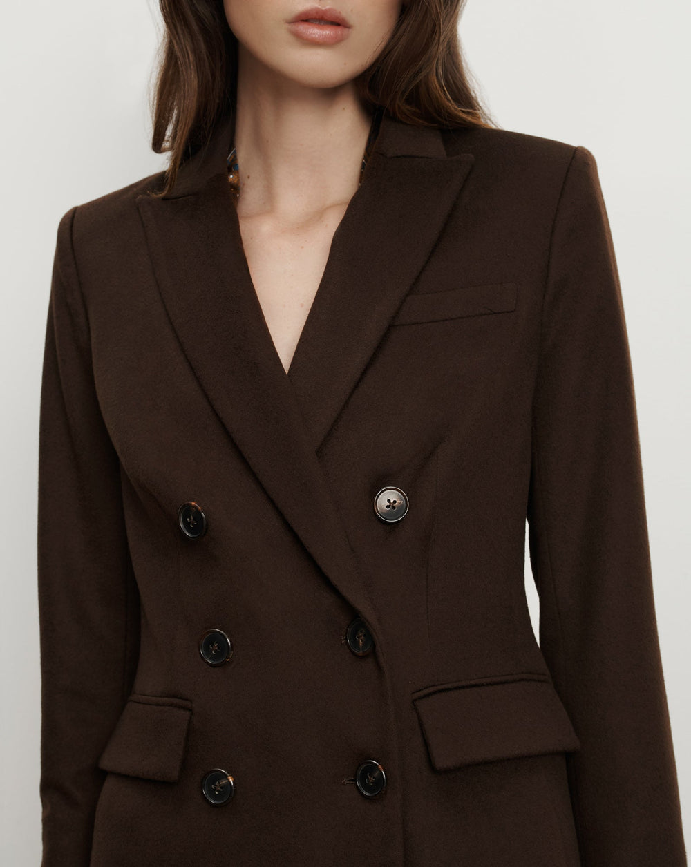 Ellette Cashmere Dickey Jacket in Dark Brown Chocolate