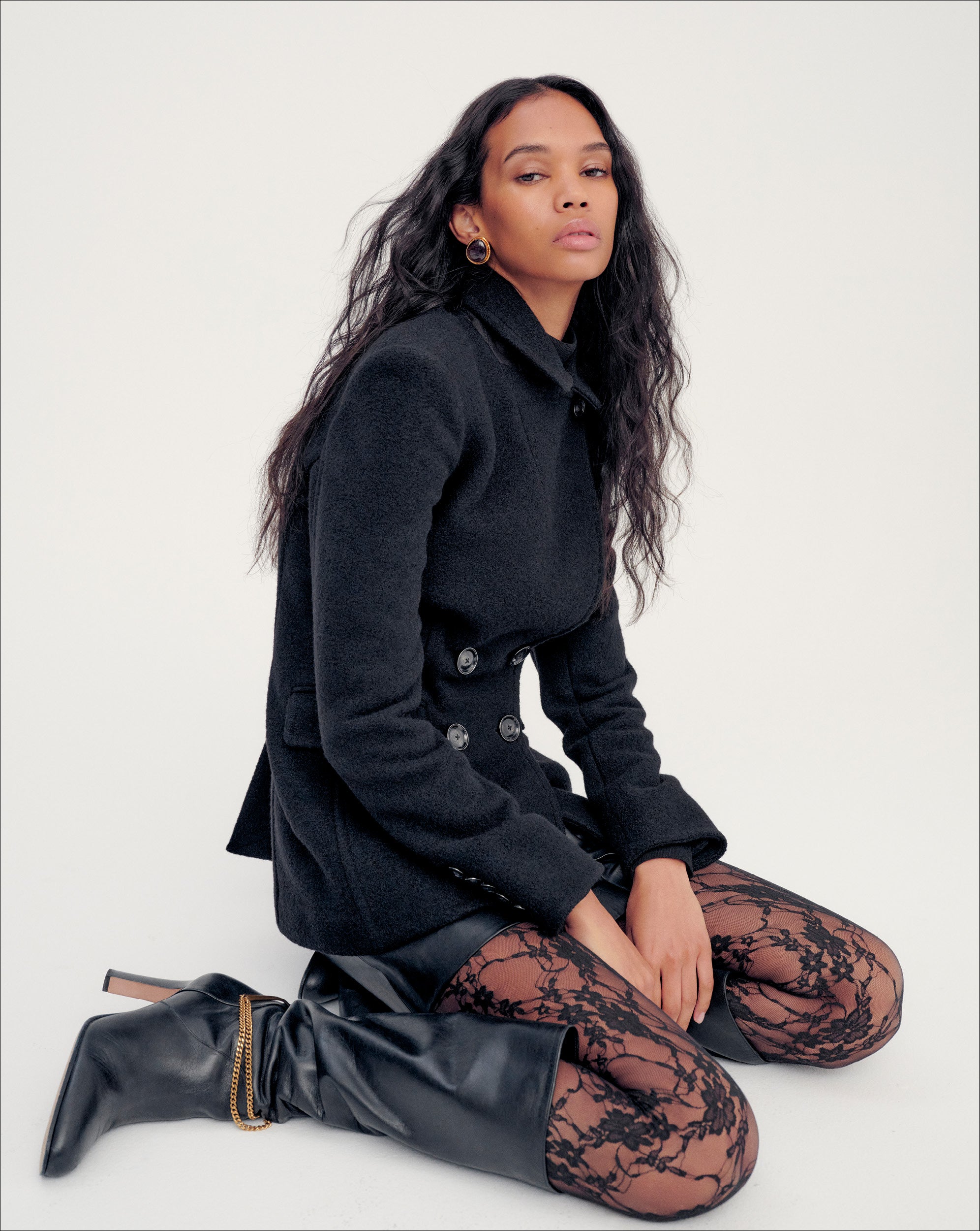 Duran Wool Coat in Black