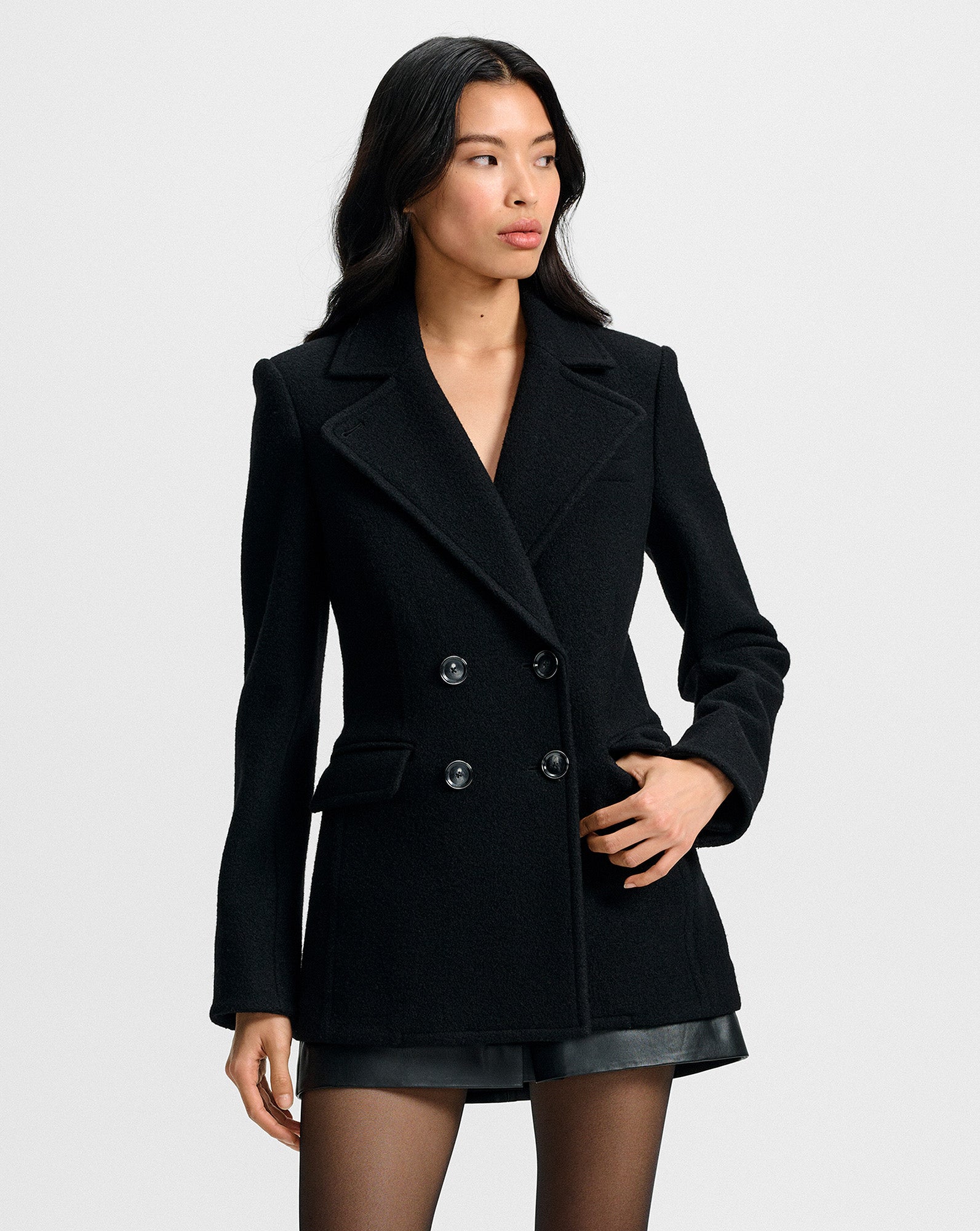 Duran Wool Coat in Black
